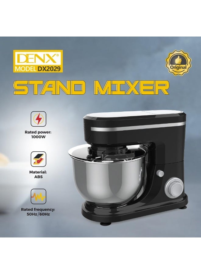 دينكس خلاط كهربائي قوي بقدرة 1000 واط، مزود بوعاء من الفولاذ المقاوم للصدأ، وتحكم متعدد السرعات للخبز والطبخ، مع ضمان لمدة عام. - Image 3